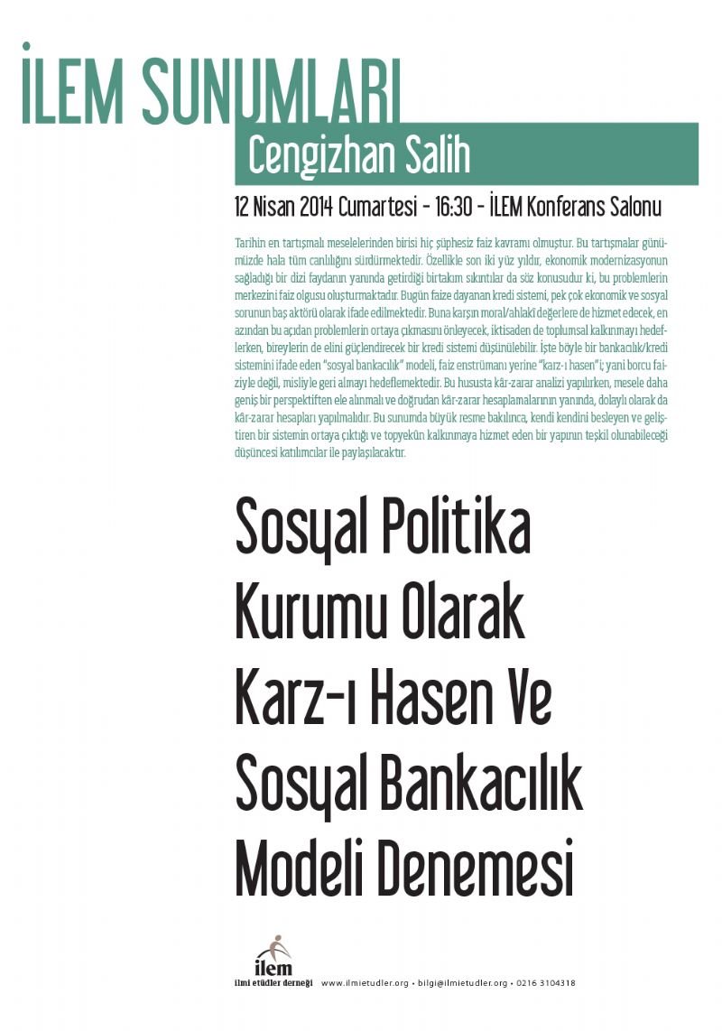 Sosyal Politika Kurumu Olarak Karz-ı Hasen Ve Sosyal Bankacılık Modeli Denemesi
