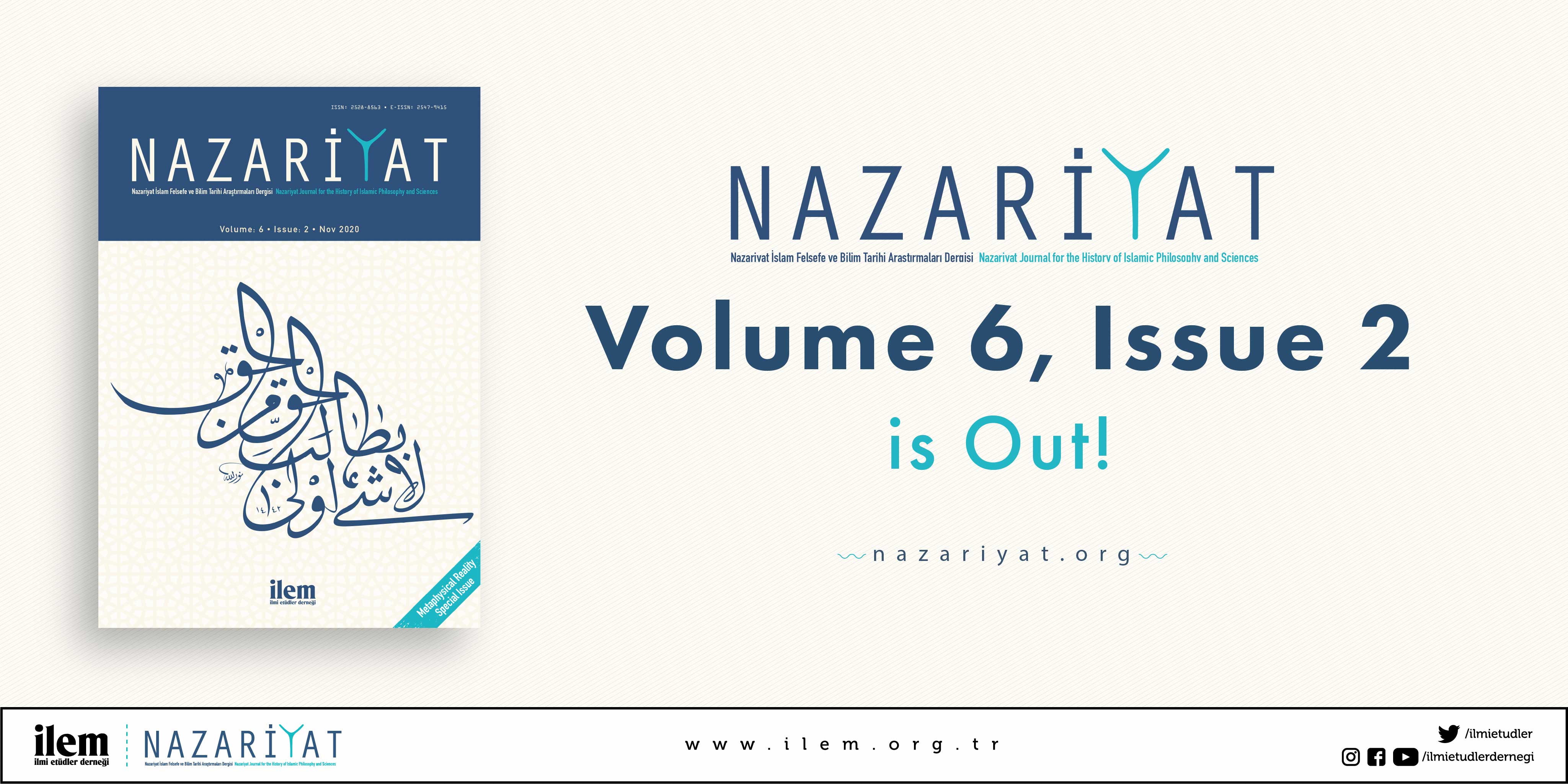 The Volume 6 Issue 2 of Nazariyat Journal is Out!