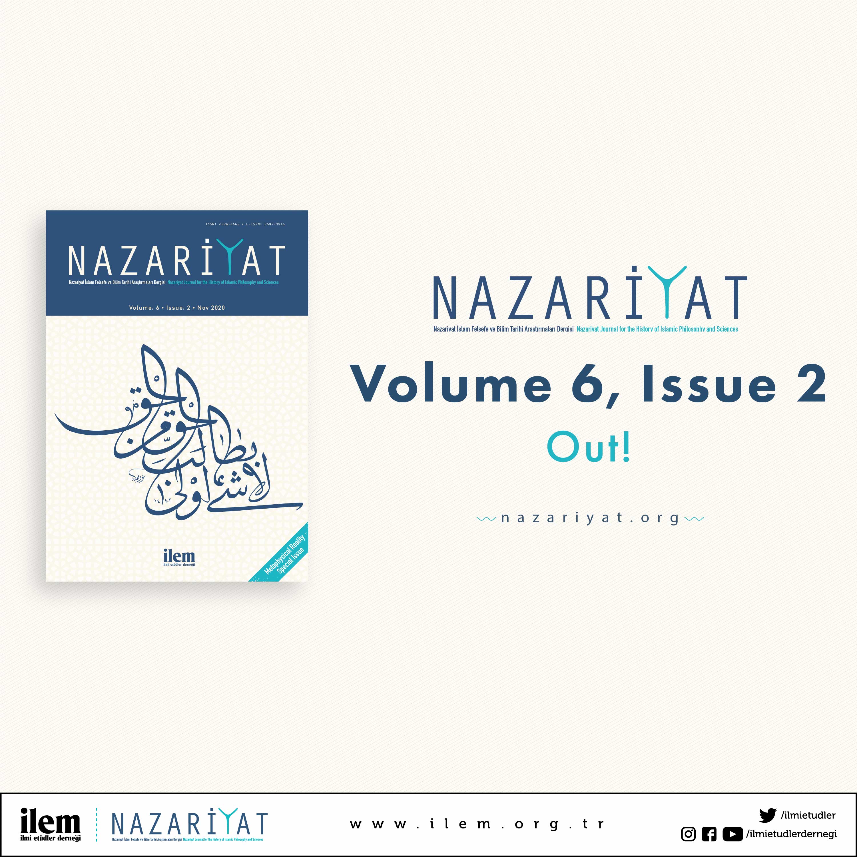 The Volume 6 Issue 2 of Nazariyat Journal is Out! 